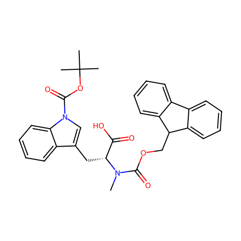 (2R)-3-{1-[(tert-butoxy)carbonyl]-1H-indol-3-yl}-2-({[(9H-fluoren-9-yl)methoxy]carbonyl}(methyl)amino)propanoic acid结构图