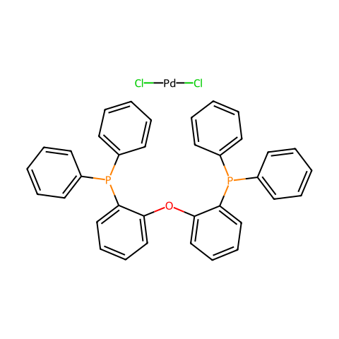 双(二苯基膦苯基醚)二氯化钯(II)结构图