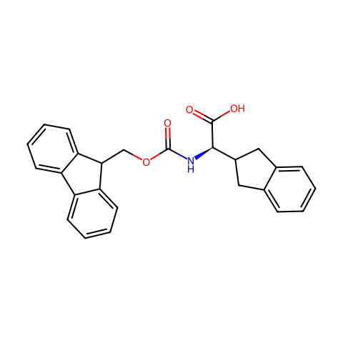 FMOC-D-2-二氢茚基甘氨酸结构图