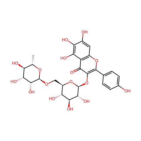 6-羟基山柰酚-3-O-芸香糖苷结构图