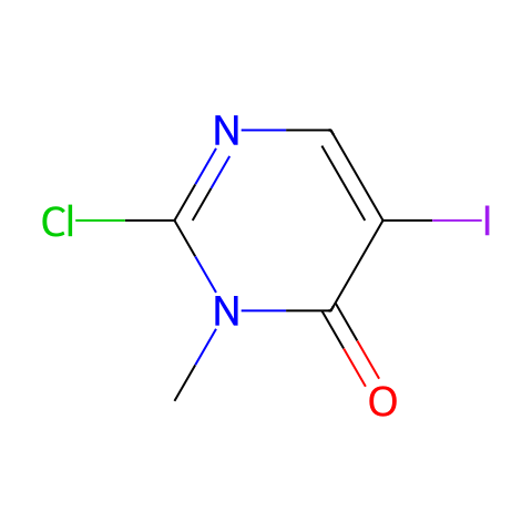 2-氯-5-碘-3-甲基嘧啶-4(3H)-酮结构图
