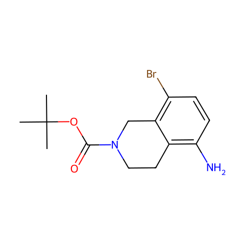 5-氨基-8-溴-1,2,3,4-四氢异喹啉-2-羧酸叔丁酯结构图