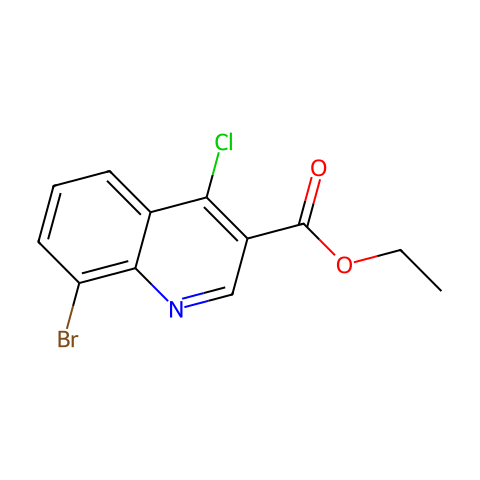 乙基 8-溴-4-氯喹啉-3-羧酸酯结构图