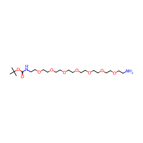 O-(2-氨基乙基)-O′-[2-(叔丁氧羰基-氨基)乙基]六聚乙二醇结构图