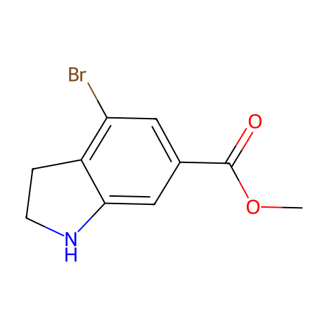 methyl 4-bromoindoline-6-carboxylate结构图