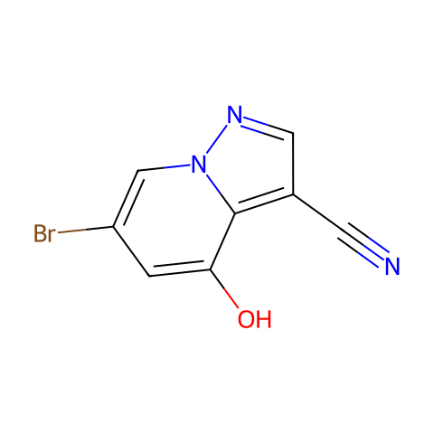 6-bromo-4-hydroxypyrazolo[1,5-a]pyridine-3-carbonitrile结构图