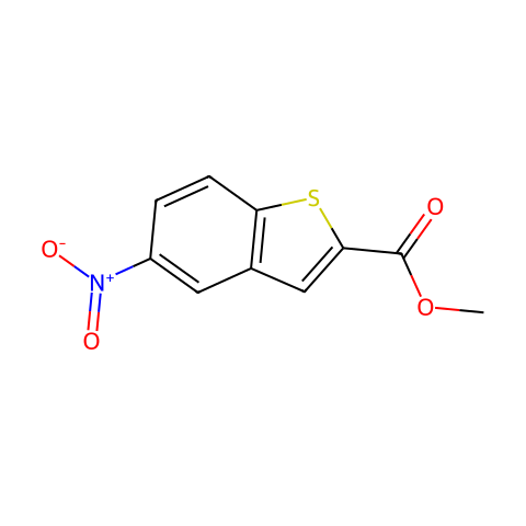 5-硝基苯并[B]噻吩-2-羧酸甲酯结构图
