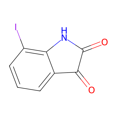 7-碘吲哚啉-2,3-二酮结构图