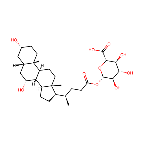 鹅去氧胆酸24酰基β-D-葡糖苷酸结构图