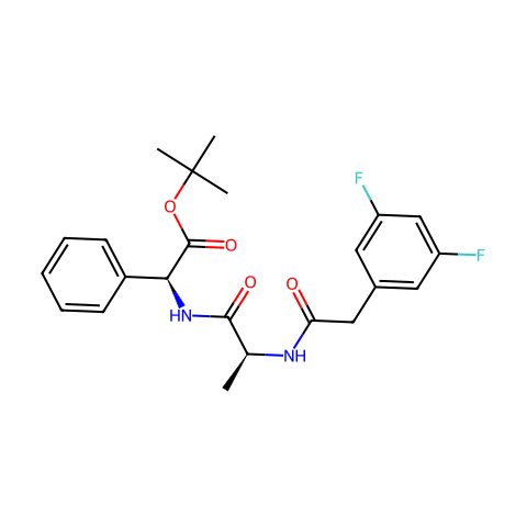 (3,5-二氟苯乙酰基)-L-丙氨酰基-L-2-苯基甘氨酸叔丁酯结构图