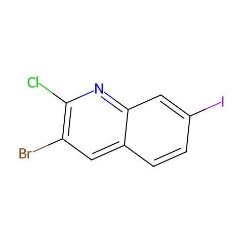 3-bromo-2-chloro-7-iodo-quinoline结构图