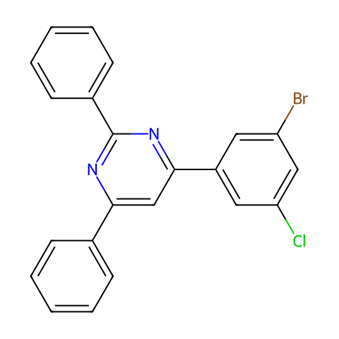 4-(3-溴-5-氯苯基)-2,6-二苯基嘧啶结构图