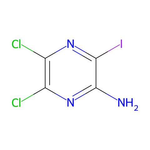 5,6-Dichloro-3-iodopyrazin-2-amine结构图