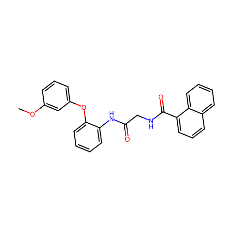 N-(2-((2-(3-甲氧基苯氧基)苯基)氨基)-2-氧乙基)-1-萘酰胺结构图
