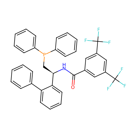 N-[(1S)-1-[1,1'-联苯]-2-(二苯基膦)乙基]-3,5-二(三氟甲基)苯甲酰胺结构图