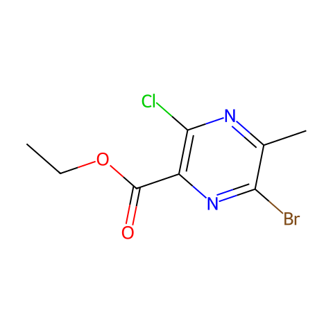 ethyl 6-bromo-3-chloro-5-methyl-pyrazine-2-carboxylate结构图