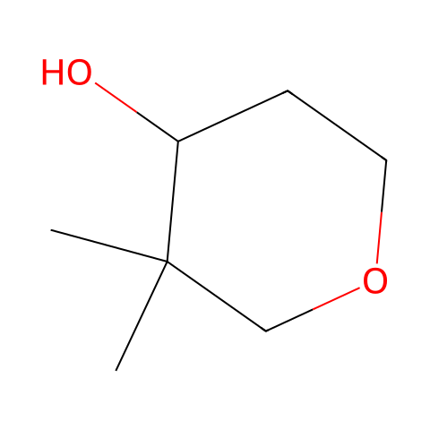 3,3-dimethyloxan-4-ol结构图