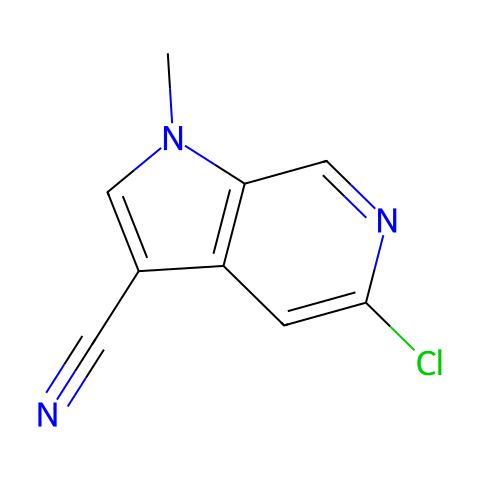 5-chloro-1-methyl-1H-pyrrolo[2,3-c]pyridine-3-carbonitrile结构图