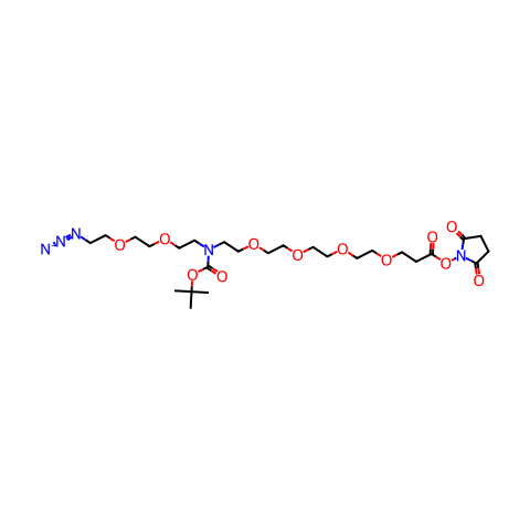 N-(叠氮基-PEG2)-N-Boc-PEG4-琥珀酰亚胺酯结构图