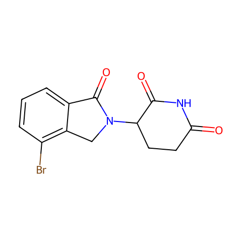 3-(4-溴-1-氧代异吲哚-2-基)哌啶-2,6-二酮结构图