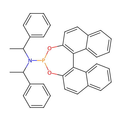 (11bR)-N,N-双[(S)-1-苯基乙基]-联萘并[2,1-d:1',2'-f][1,3,2]二氧磷杂-4-胺结构图