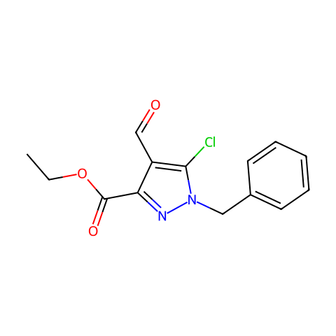 ethyl 1-benzyl-5-chloro-4-formyl-pyrazole-3-carboxylate结构图