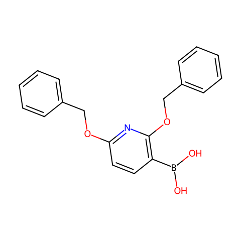 (2,6-双(苄氧基)吡啶-3-基)硼酸（含数量不等的酸酐）结构图