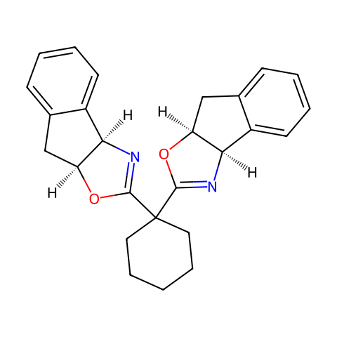 (3aR,3a'R,8aS,8a'S)-2,2'-亚环己基双[8,8a-二氢-3aH-茚并[1,2-d]噁唑]结构图