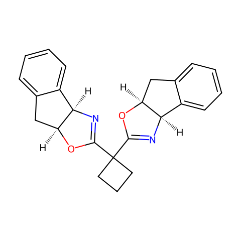 (3aR，3a'R，8aS，8a’S)-2,2'-(环丁烷-1,1-二基)双(3a，8a-二氢-8H-茚并[1,2-d]恶唑)结构图