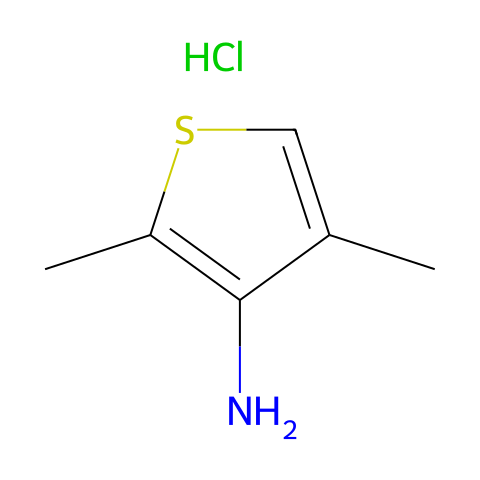 2,4-二甲基噻吩-3-胺盐酸盐结构图