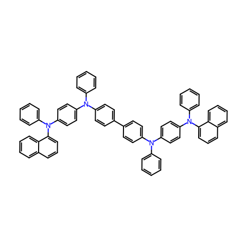 N1,N1'-([1,1'-Biphenyl]-4,4'-diyl)bis(N4-(naphthalen-1-yl)-N1,N4-diphenylbenzene-1,4-diamine)结构图