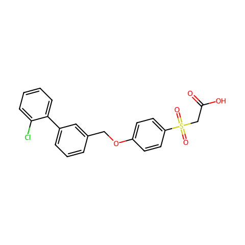2-[[4-[(2'-Chloro[1,1'-biphenyl]-3-yl)methoxy]phenyl]sulfonyl]acetic acid结构图