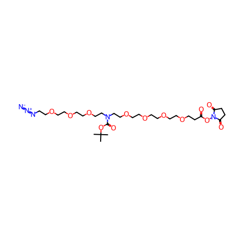 N-(叠氮基-PEG3)-N-Boc-PEG4-琥珀酰亚胺酯结构图