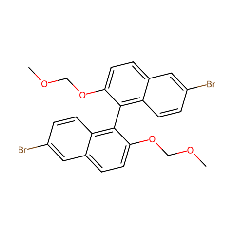 (S)-(-)-6,6′-二溴-2,2′-双(甲氧基甲氧基)-1,1′-联萘结构图