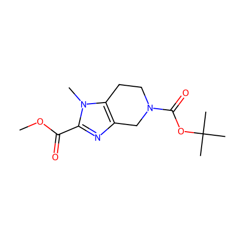 O5-tert-butyl O2-methyl 1-methyl-6,7-dihydro-4H-imidazo[4,5-c]pyridine-2,5-dicarboxylate结构图