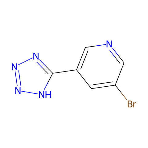 5-(5-溴-3-吡啶基)-1H-四唑结构图