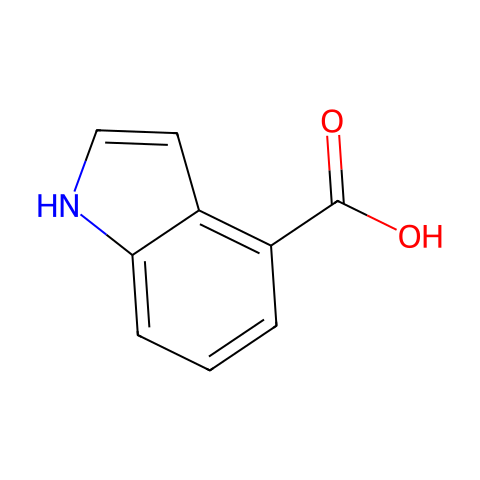 吲哚-4-羧酸结构图