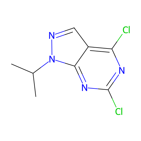 4，6-二氯-1-异丙基-1H-吡唑并[3，4-d]嘧啶结构图