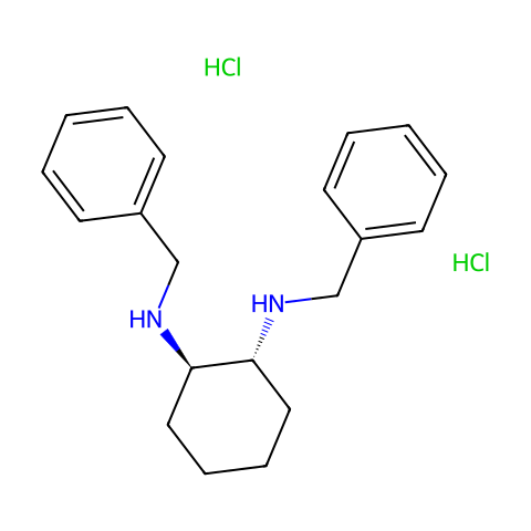 (1R,2R)-N,N'-双(苯甲基)-1,2-环己二胺盐酸盐结构图