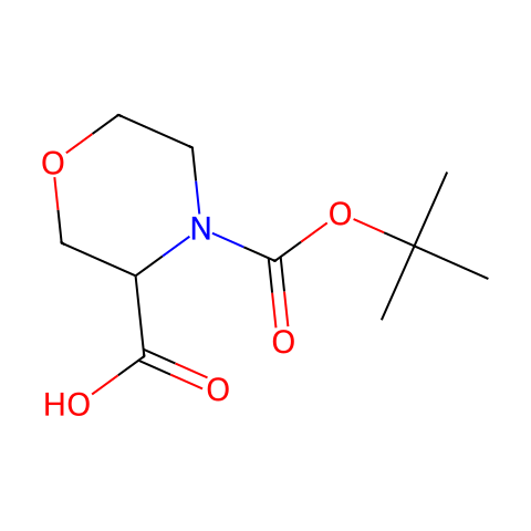 吗啉-3,4-二羧酸4-叔丁酯结构图