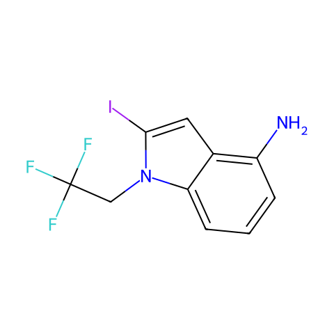 2-iodo-1-(2,2,2-trifluoroethyl)indol-4-amine结构图