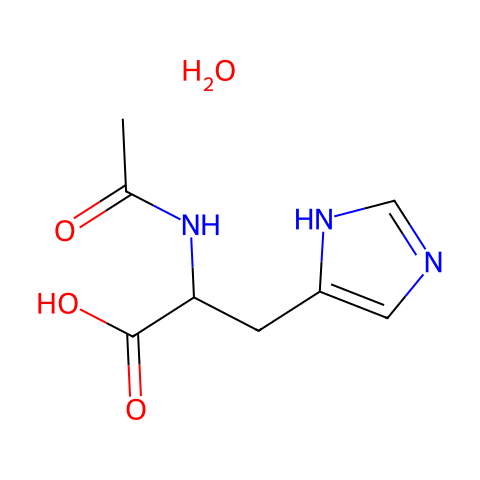 N-乙酰基-DL-组氨酸一水合物结构图