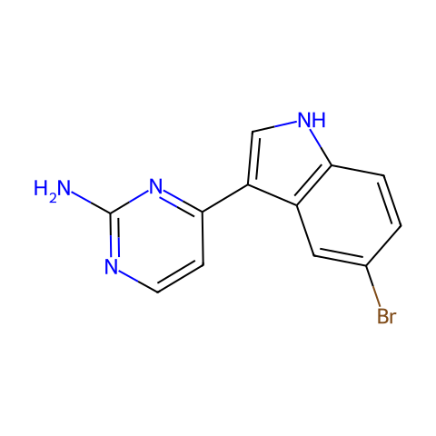 2-Pyrimidinamine, 4-(5-bromo-1H-indol-3-yl)-结构图