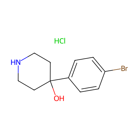 4-Piperidinol, 4-(4-bromophenyl)-, hydrochloride (1:1)结构图