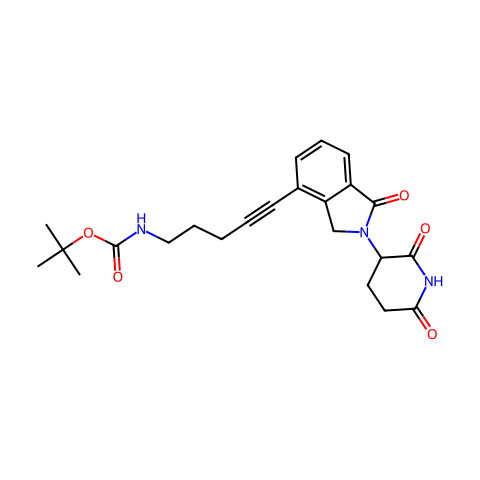 tert-butyl N-[5-[2-(2,6-dioxo-3-piperidyl)-1-oxo-isoindolin-4-yl]pent-4-ynyl]carbamate结构图