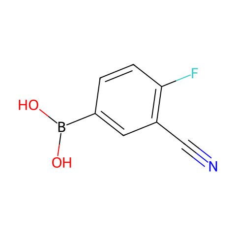 3-氰基-4-氟苯基硼酸(含有数量不等的酸酐)结构图