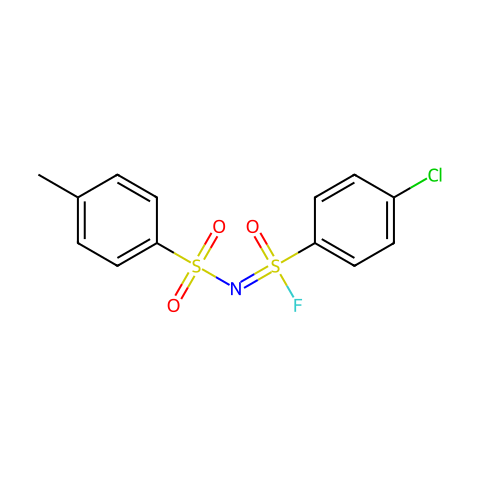 4-氯-N-[(4-甲基苯基)磺酰]苯磺胺酰氟结构图