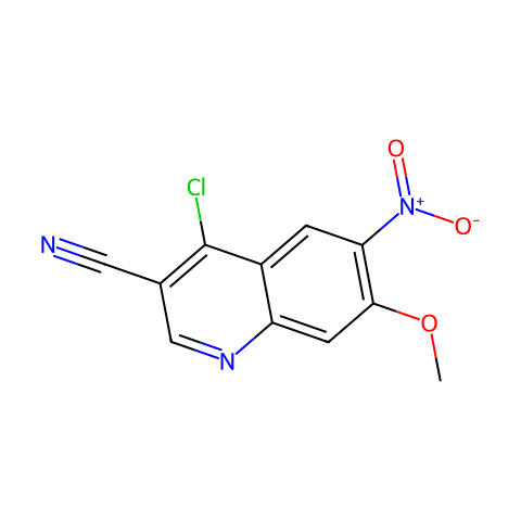 4-Chloro-7-methoxy-6-nitroquinoline-3-carbonitrile结构图