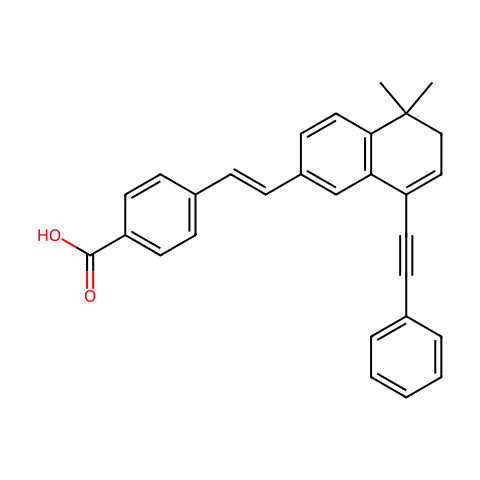 4-[(1E)-2-[5,6-Dihydro-5,5-dimethyl-8-(2-phenylethynyl)-2-naphthalenyl]ethenyl]benzoicacid结构图