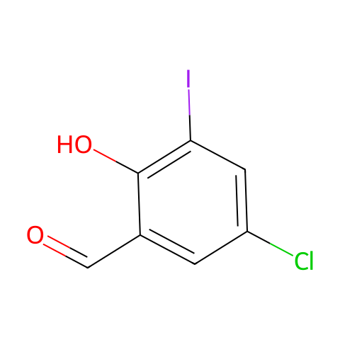 5-氯-2-羟基-3-碘代苯甲醛结构图